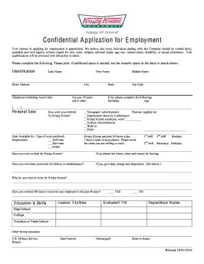 krispy kreme employment application